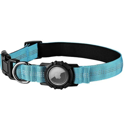 Dog Collar Reflective Waterproof Transparent Cover Airtag Locator Anti-Loss Pet Collar