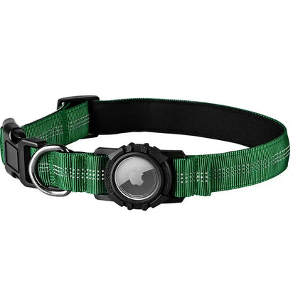 Dog Collar Reflective Waterproof Transparent Cover Airtag Locator Anti-Loss Pet Collar