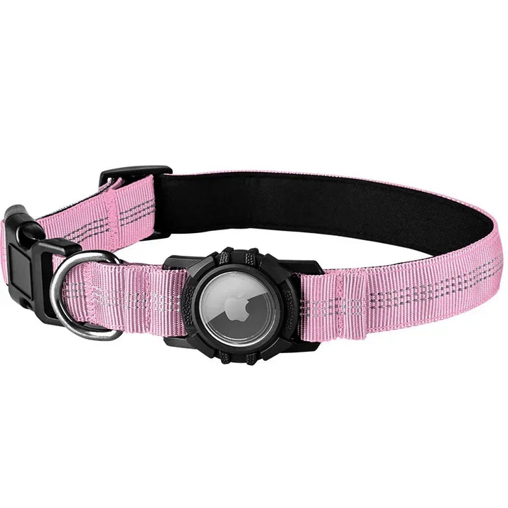 Dog Collar Reflective Waterproof Transparent Cover Airtag Locator Anti-Loss Pet Collar