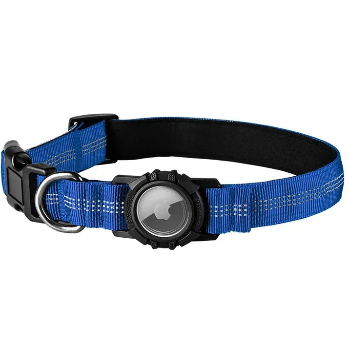 Dog Collar Reflective Waterproof Transparent Cover Airtag Locator Anti-Loss Pet Collar