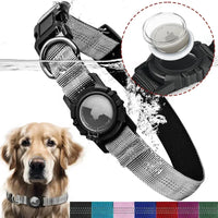 Dog Collar Reflective Waterproof Transparent Cover Airtag Locator Anti-Loss Pet Collar