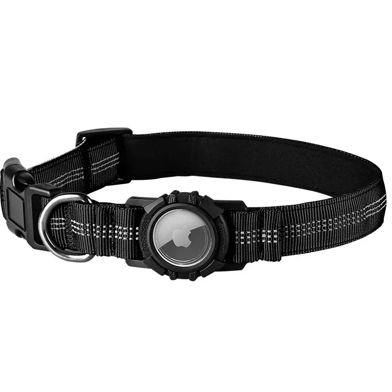 Dog Collar Reflective Waterproof Transparent Cover Airtag Locator Anti-Loss Pet Collar