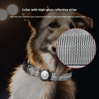 Dog Collar Reflective Waterproof Transparent Cover Airtag Locator Anti-Loss Pet Collar